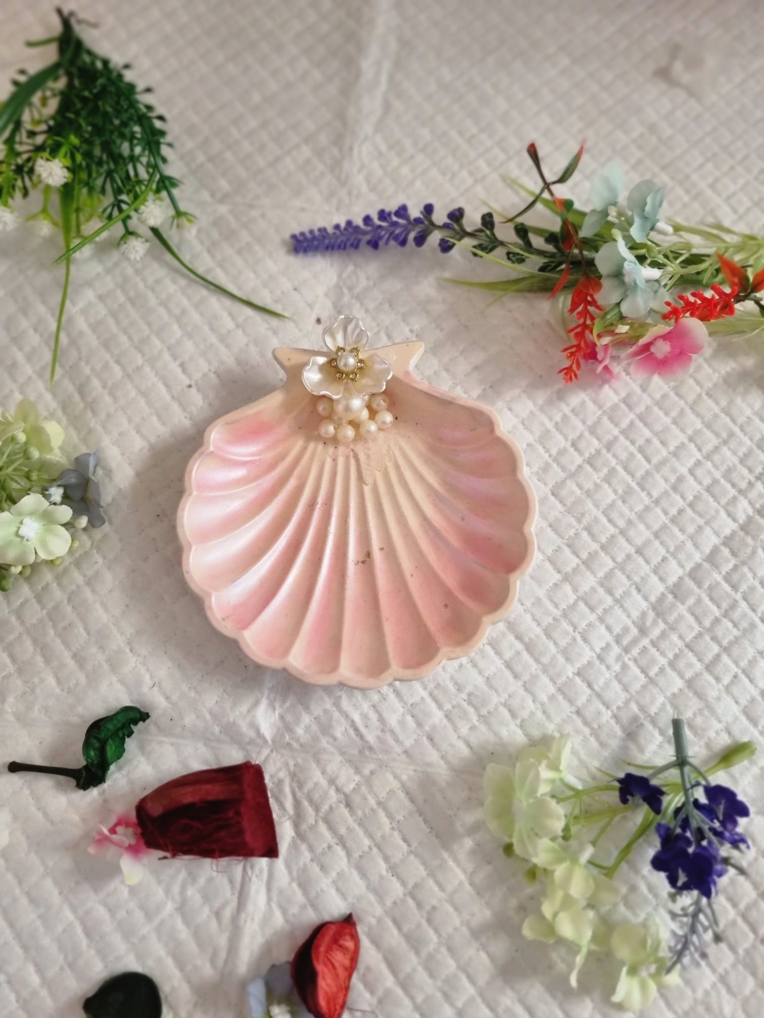 Pink Pearl Trinket Dish Front