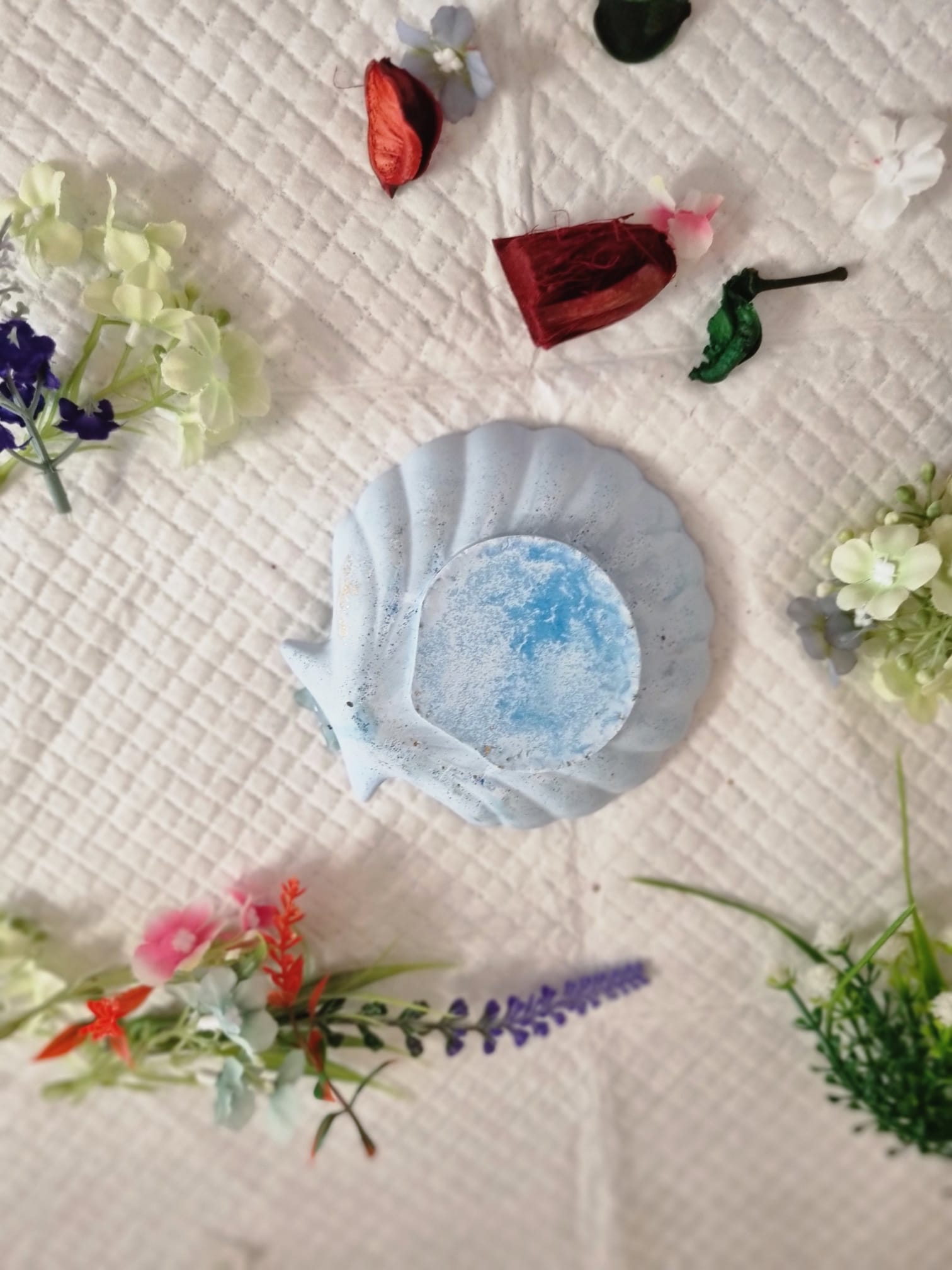 Blue Pearl Trinket Dish Back
