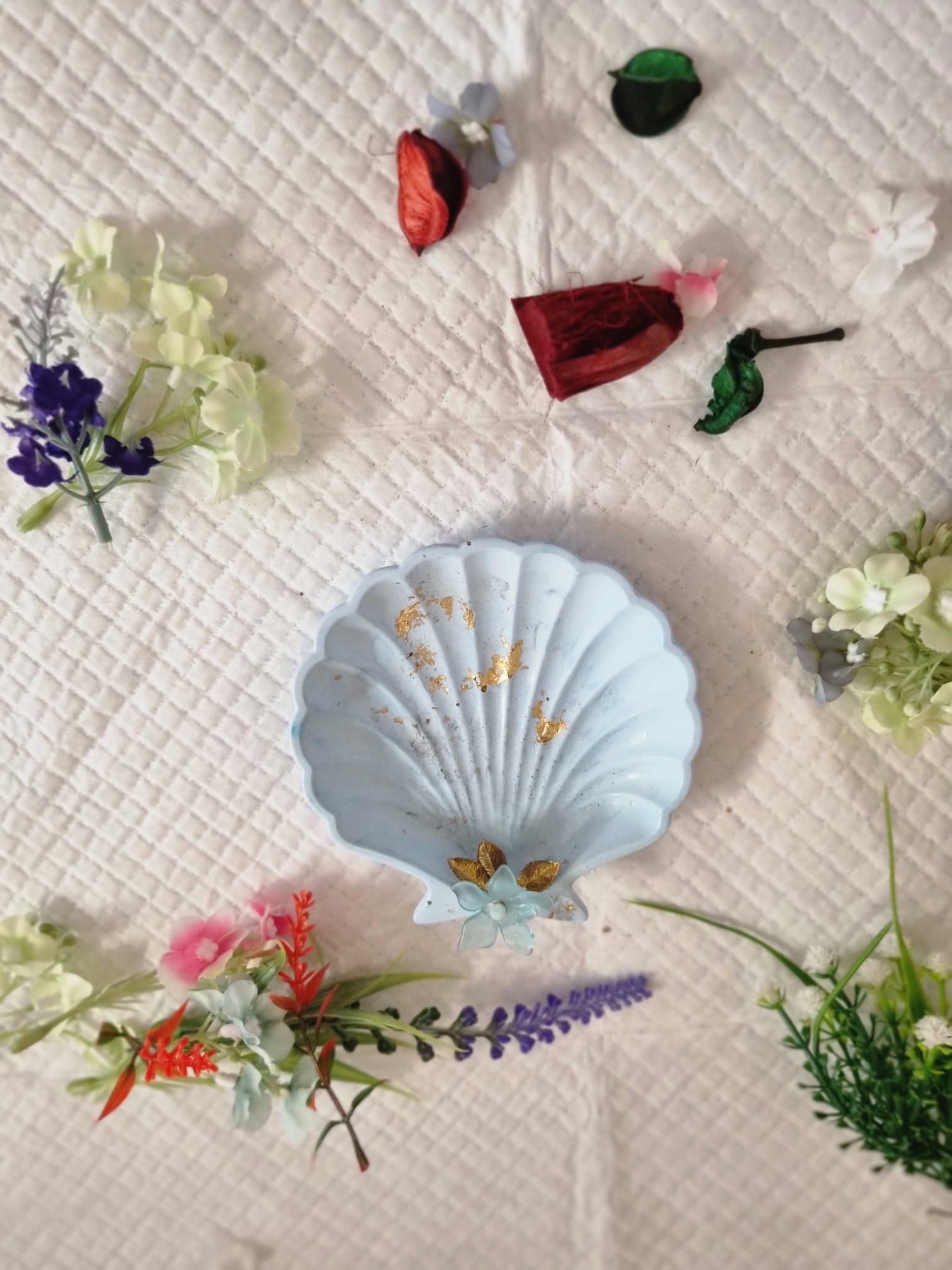 Blue Pearl Trinket Dish Front