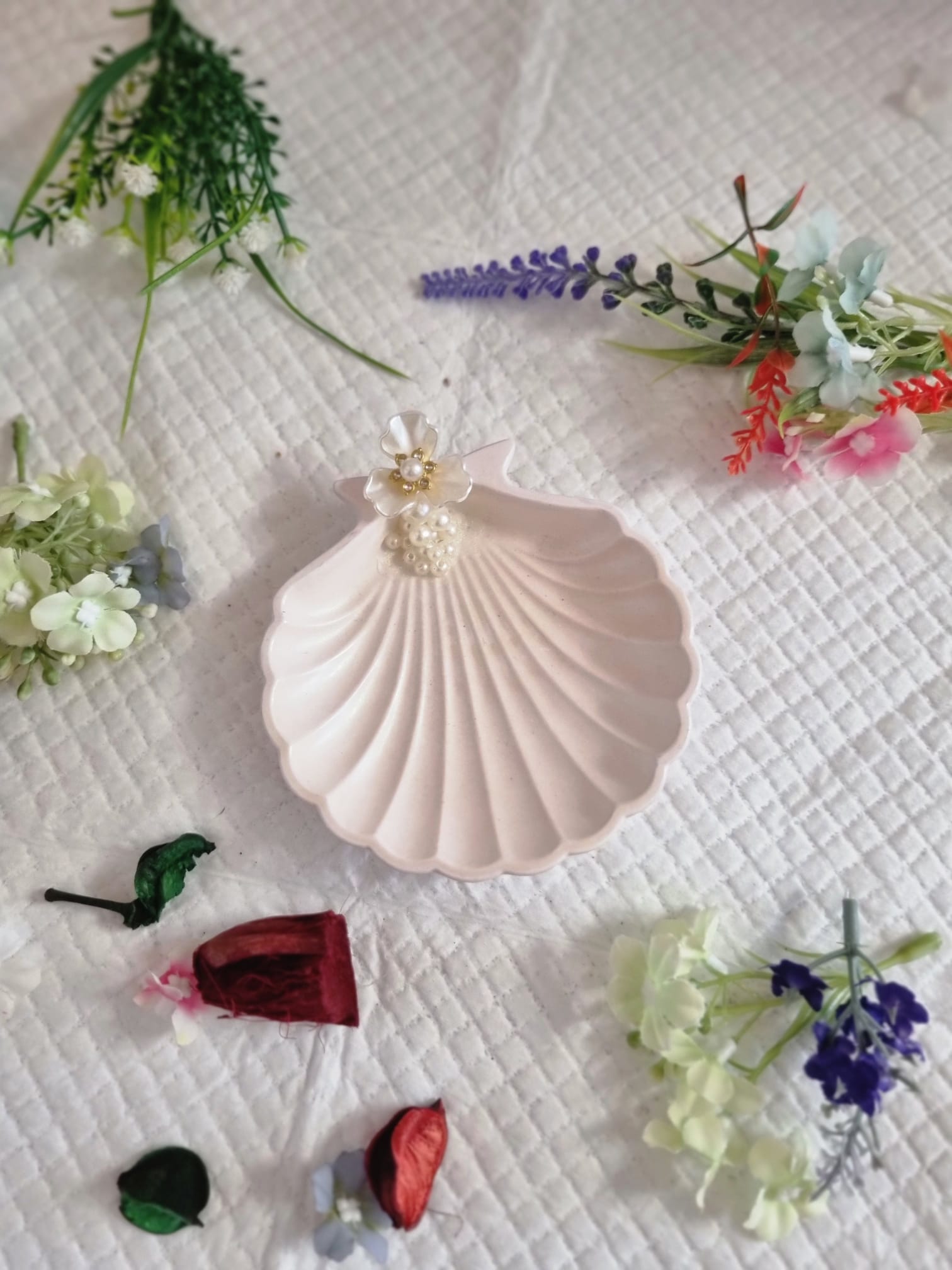 Ivory Pearl Trinket Dish Front