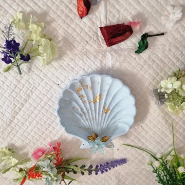 Blue Pearl Trinket Dish Front